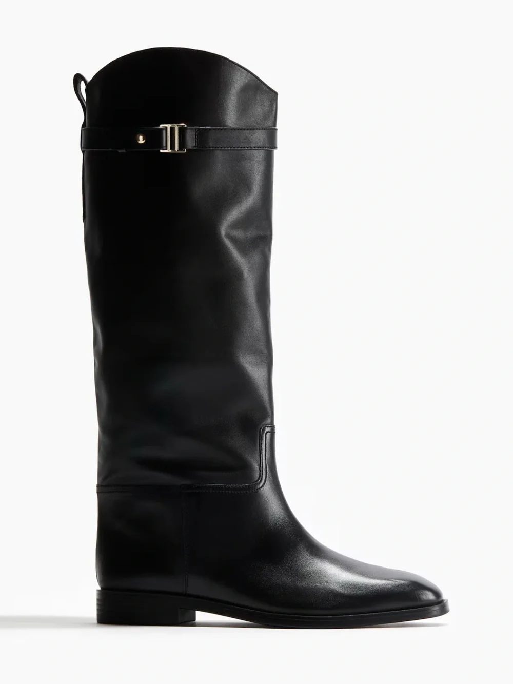 Nwt H&M Women's KNEE-HIGH Genuine LEATHER BOOTS size 6 (37)
